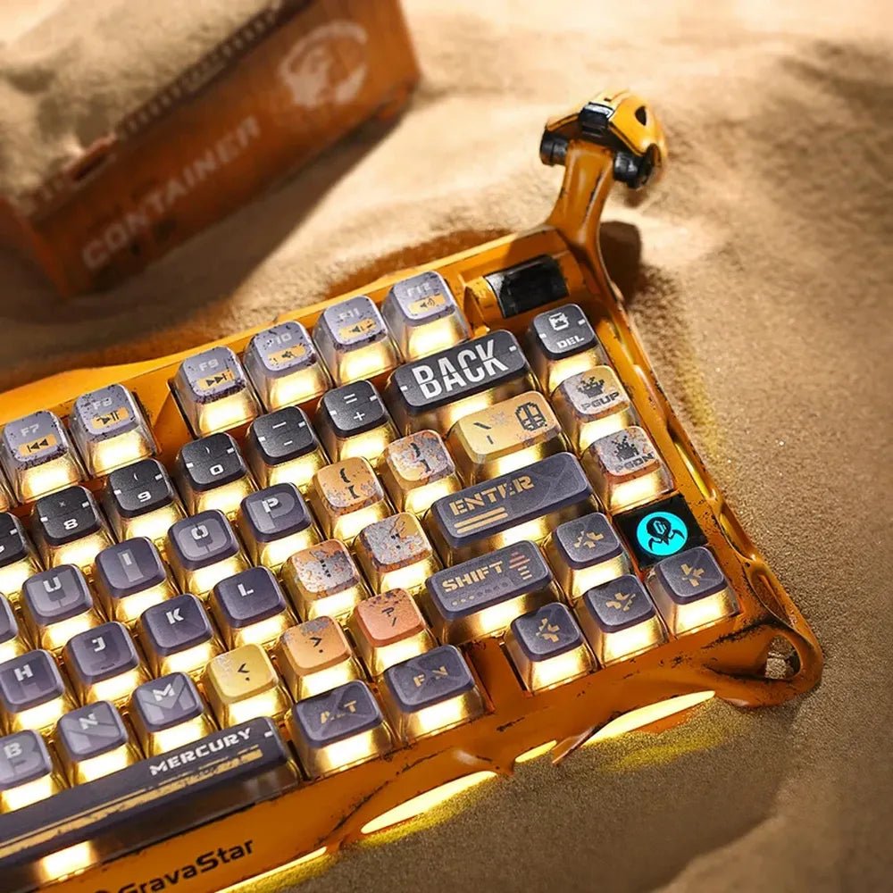 GravaStar Mercury K1 Pro 75% Tri-Mode Wireless Mechanical Gaming Keyboard (GS-K1-PRO-YLW), product view 5