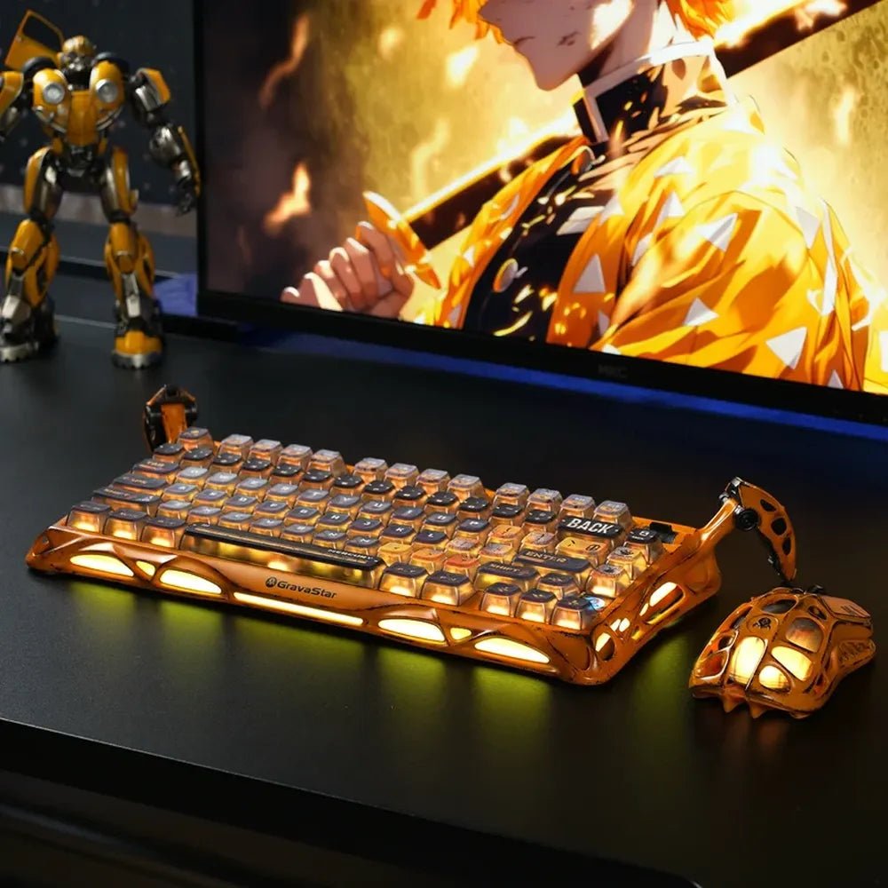 GravaStar Mercury K1 Pro 75% Tri-Mode Wireless Mechanical Gaming Keyboard (GS-K1-PRO-YLW), product view 6