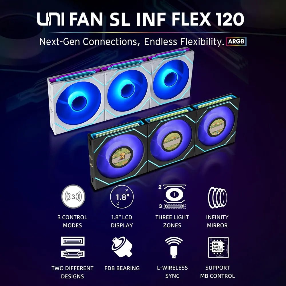 12SLIN1F3B product view 5 Lian Li UNI Fan SL-Infinity Wireless Case Fans (12SLIN1F3B), product view 5