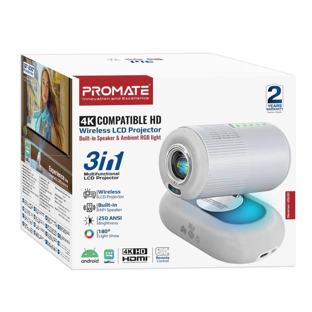 Promate Beamer-250R Wireless LCD Projector, product view 6