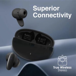 Promate Lush Acoustic True Wireless In-Ear Earbuds – Bluetooth 5.1, Black, Dynamic Drivers