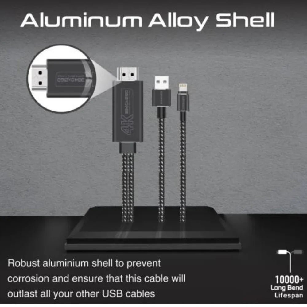 Promate MediaLink-LT 1.8M Lightning to HDMI 4K Cable with USB Charging Bridge, product view 4