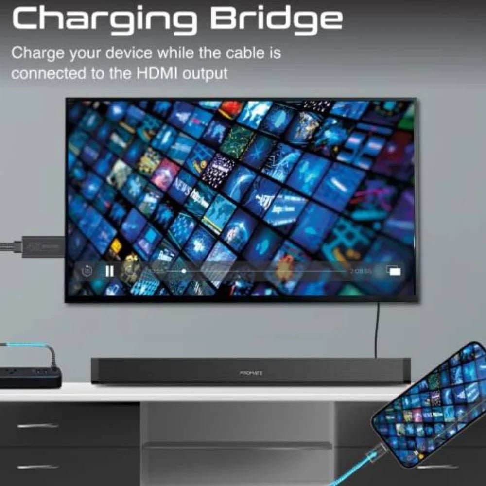 Promate MediaLink-LT 1.8M Lightning to HDMI 4K Cable with USB Charging Bridge, product view 5
