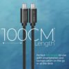 Promate PrimeLink-C40 1m USB-C to USB-C Cable, product view 2