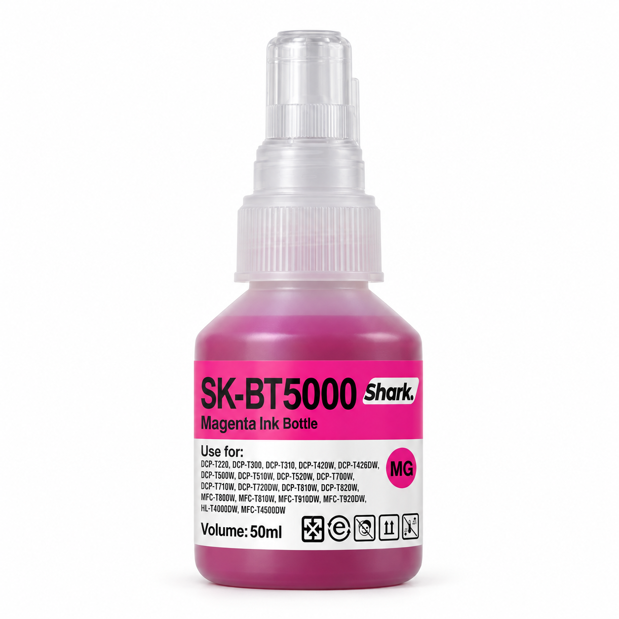 Product mockup: Shark SK-BT5000M magenta 50 ml ink bottle