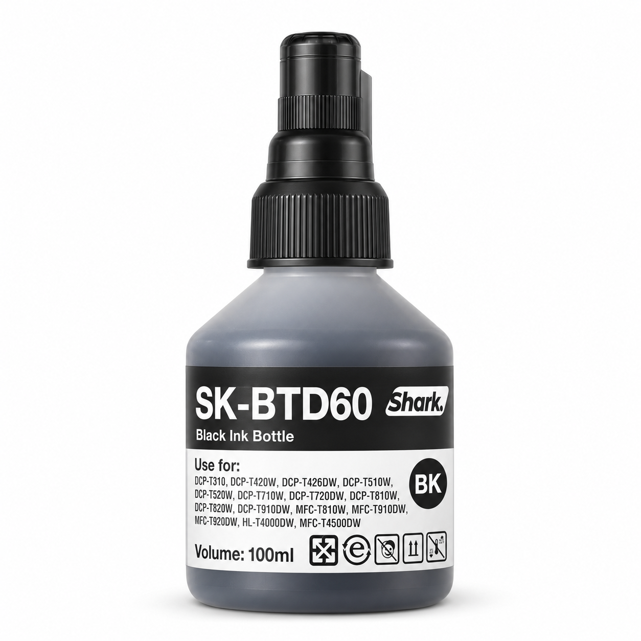 Product mockup: Shark SK-BTD60K black 100 ml ink bottle