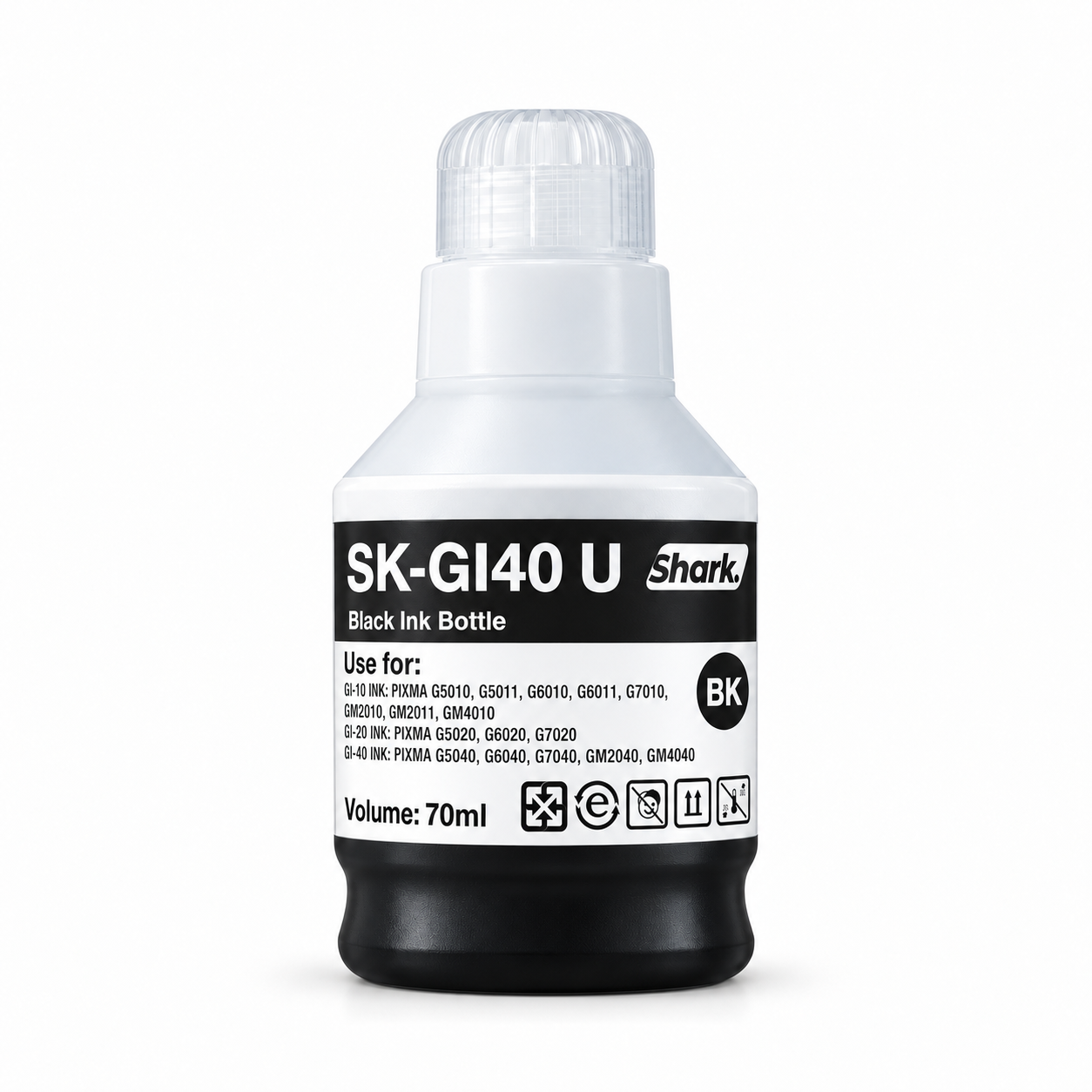 Product mockup: Shark SK-GI40UK black 70 ml ink bottle