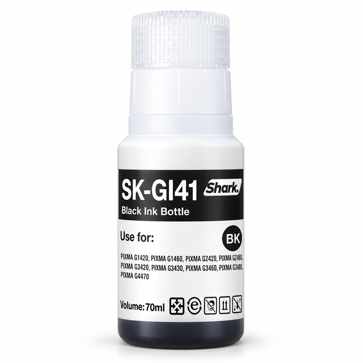 Product mockup: Shark SK-GI41K black 70 ml ink bottle