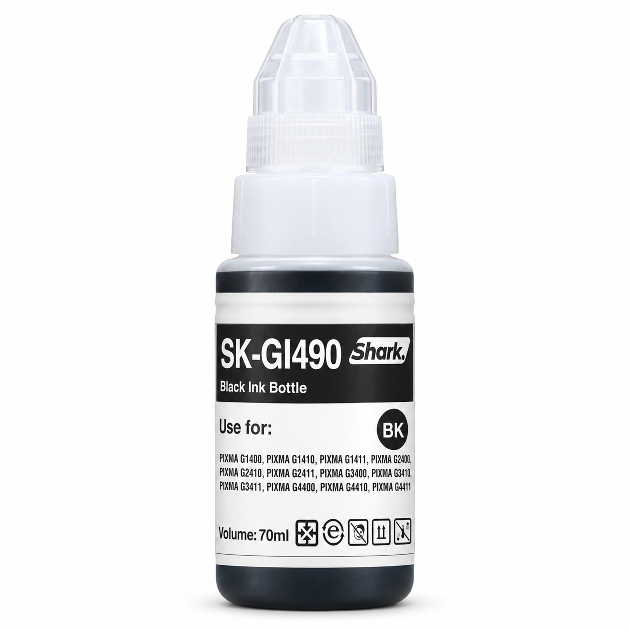 Product mockup: Shark SK-GI490K black 70 ml ink bottle