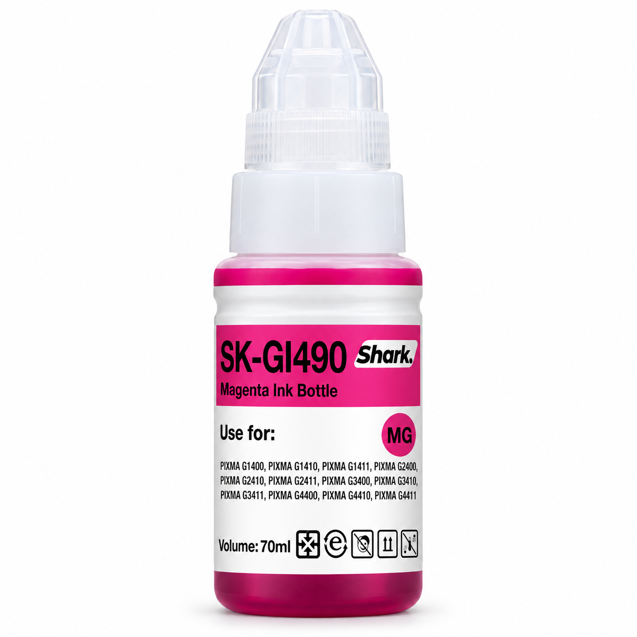 Product mockup: Shark SK-GI490M magenta 70 ml ink bottle
