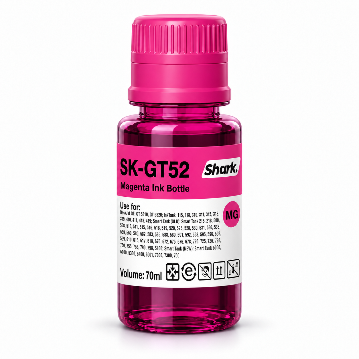 Product mockup: Shark SK-GT52M magenta 70 ml ink bottle
