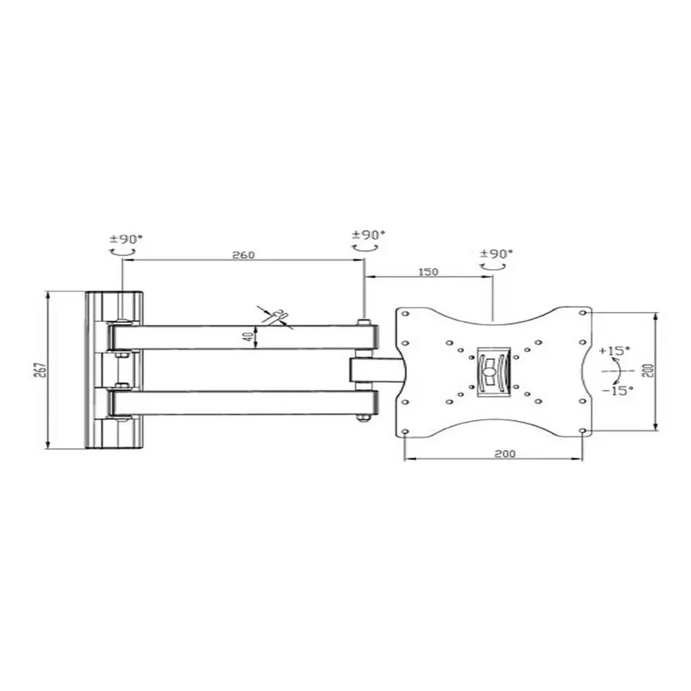 Skill Tech Adjustable TV Wall Mount Bracket (SH32P), product view 4