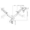 Skill Tech Thin Gas Spring Assisted Dual Monitor Arm (SH100-C024), product view 5