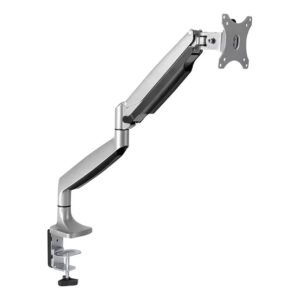 Skill Tech Single Monitor Gas Spring Monitor Arm (SH100-C012) – Steel, Aluminium, Plastic with Metallic Grey Powder Coating, Suitable For Most 13″ ~ 32″ Screens, 9 kg (per screen)