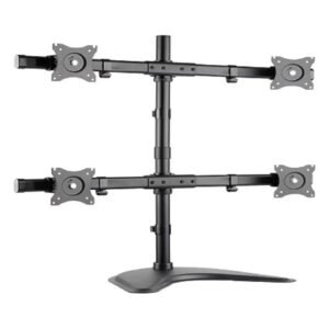 Skill Tech Quad Monitors Articulating Monitor Mount Stand (SH-T048) – Steel with Matte Black Powder Coating, Suitable For Most 13″ ~ 27″ Screens, 8 kg (per screen)