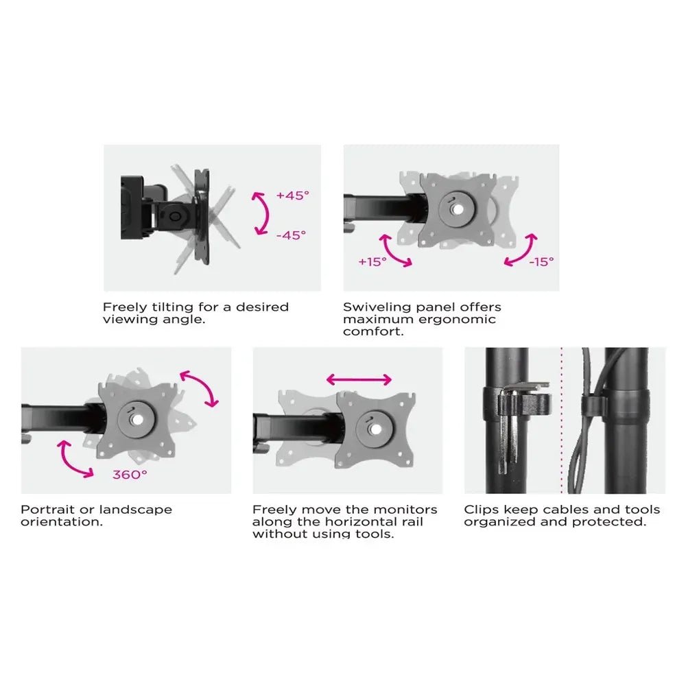 Skill Tech Quad Monitors Articulating Monitor Mount Stand (SH-T048), product view 2
