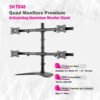 Skill Tech Quad Monitors Articulating Monitor Mount Stand (SH-T048), product view 3