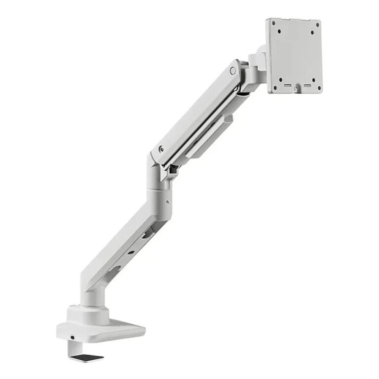 Skill Tech Single Monitor Desk Mount with USB & Type-C Ports (SH69-C012UC) – White, Suitable for most 17″–49″ Screens, 2–20 kg (per screen)