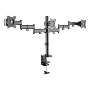 Skill Tech Economy Steel LCD VESA Desk Mount (SH070-C036) – Steel with Matte Black Powder Coating, Suitable For Most 13″ ~ 27″ Screens, 8 kg (per screen)