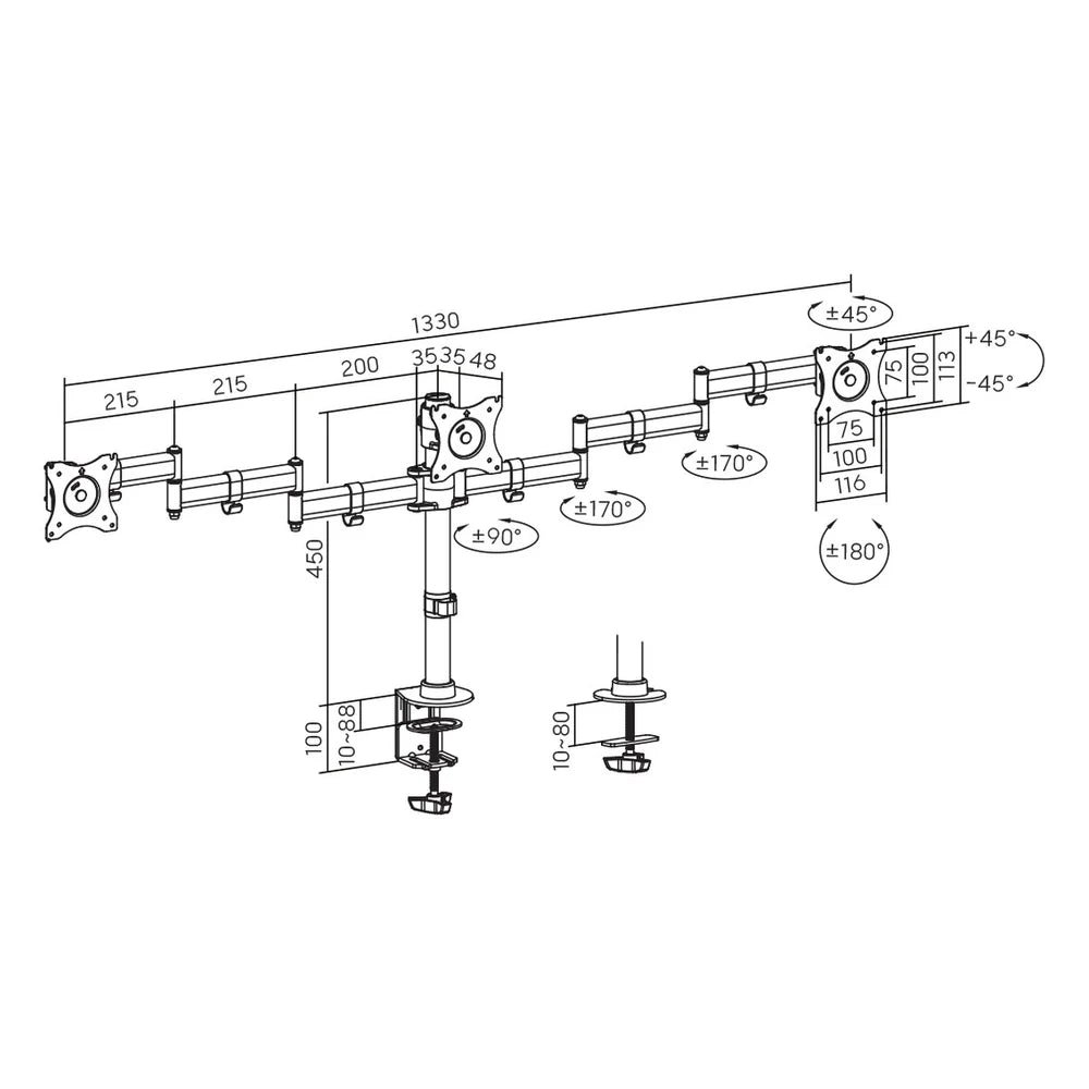 Skill Tech Economy Steel LCD VESA Desk Mount (SH070-C036), product view 4