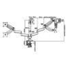 Skill Tech Triple Monitor Pole-Mounted Gas Spring Monitor Arm (SH100-C036), product view 4