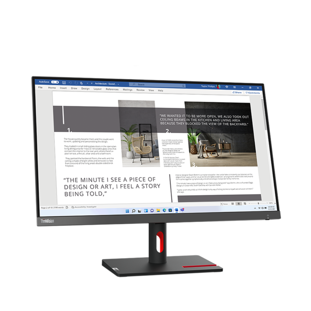 Lenovo ThinkVision S27i-30 27-Inch Full HD Monitor, IPS Panel, 100Hz Refresh Rate, 99% sRGB, TÜV Low - product view