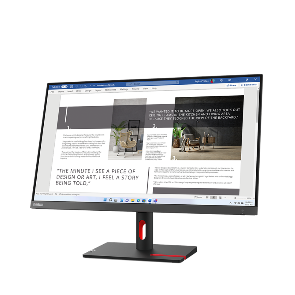 Lenovo ThinkVision S27i-30 27-Inch Full HD Monitor, IPS Panel, 100Hz Refresh Rate, 99% sRGB, TÜV Low - product view