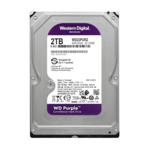 WD Purple Surveillance SATA HDD (WD23PURZ) – 2TB, SATA 6 Gb/s, 64 MB