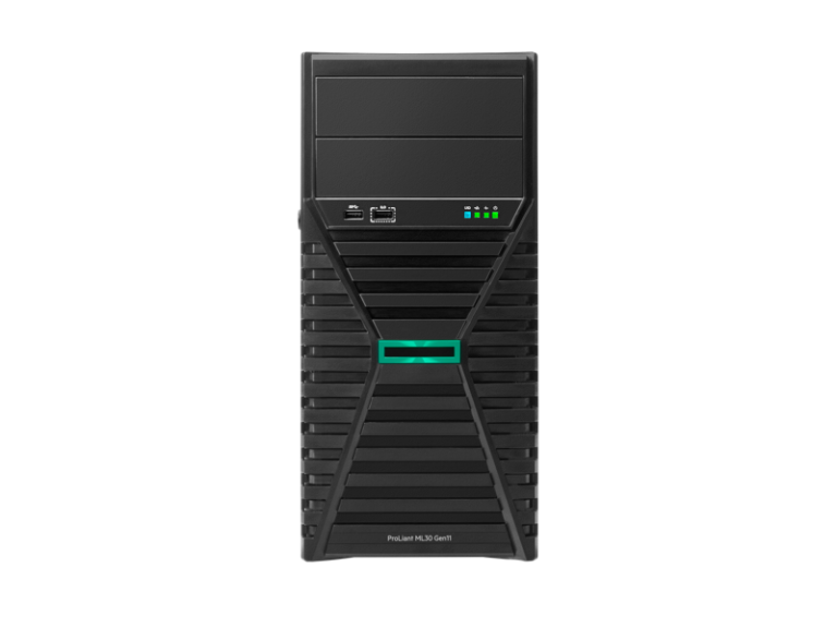 HPE ProLiant ML30 Gen11 Tower Server – Intel Xeon E-2414 2.6GHz 4-Core, 32GB DDR5-4800 ECC RAM, 1TB SATA 7.2K HDD, 4 LFF Bays, Intel VROC SATA RAID, 350W PSU | P75338-D65