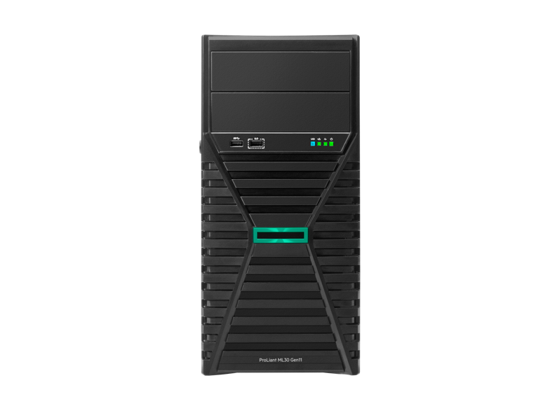 HPE ProLiant ML30 Gen11 Tower Server – Intel Xeon E-2414 2.6GHz 4-Core, 32GB DDR5-4800 ECC RAM, 1TB SATA 7.2K HDD, 4 LFF Bays, Intel VROC SATA RAID, 350W PSU | P75338-D65