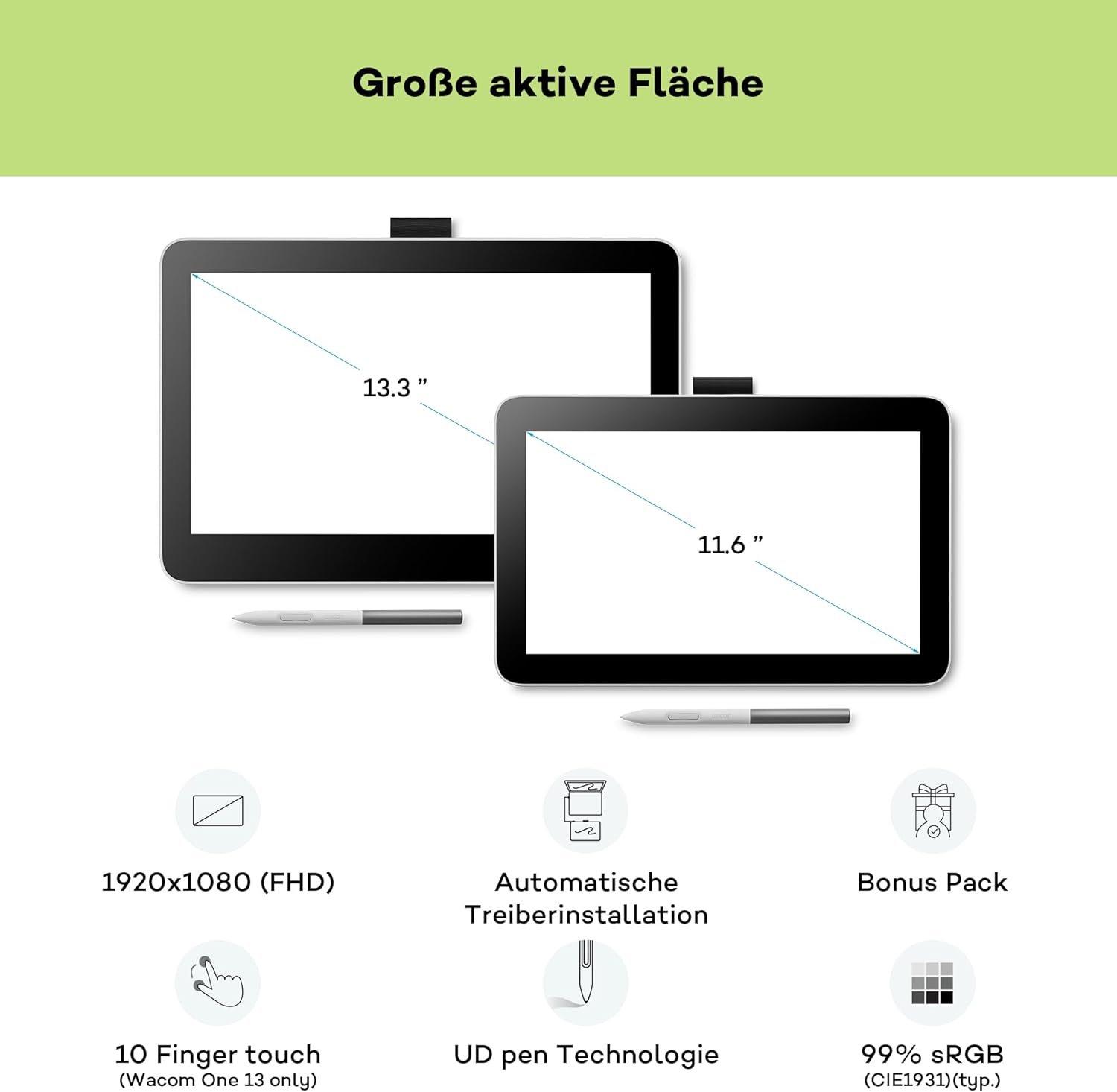 DTH134W0B product view 2 Wacom One 13 touch 13.3" Pen Display (DTH134W0B), product view 2